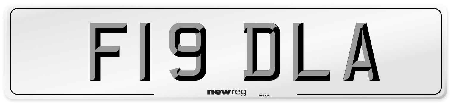 F19 DLA Number Plate from New Reg